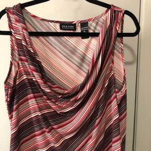 NY & Co! Drape neck Sleeveless striped blouse